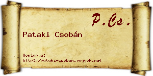 Pataki Csobán névjegykártya